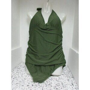 Adore Me  Women' Style# 07300 One Piece Contour Swimsuit Olive Green Size 1X New